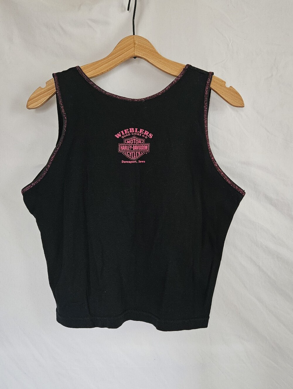 Harley-Davidson Black Tank Top with Pink Trim Harley-Davidson 100 Years Tank XL - Picture 2 of 8